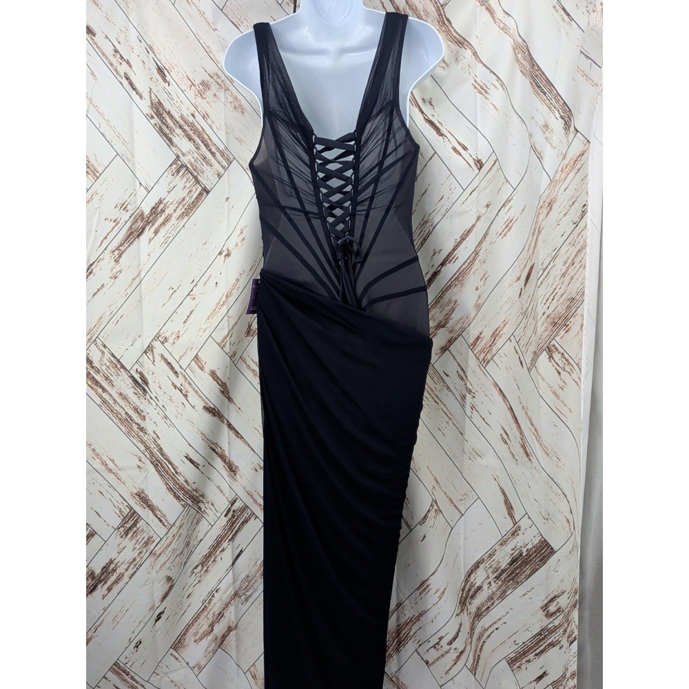 Ladivine CD387 - Versatile Neckline Ruched Evening Gown - Picture 8 of 13